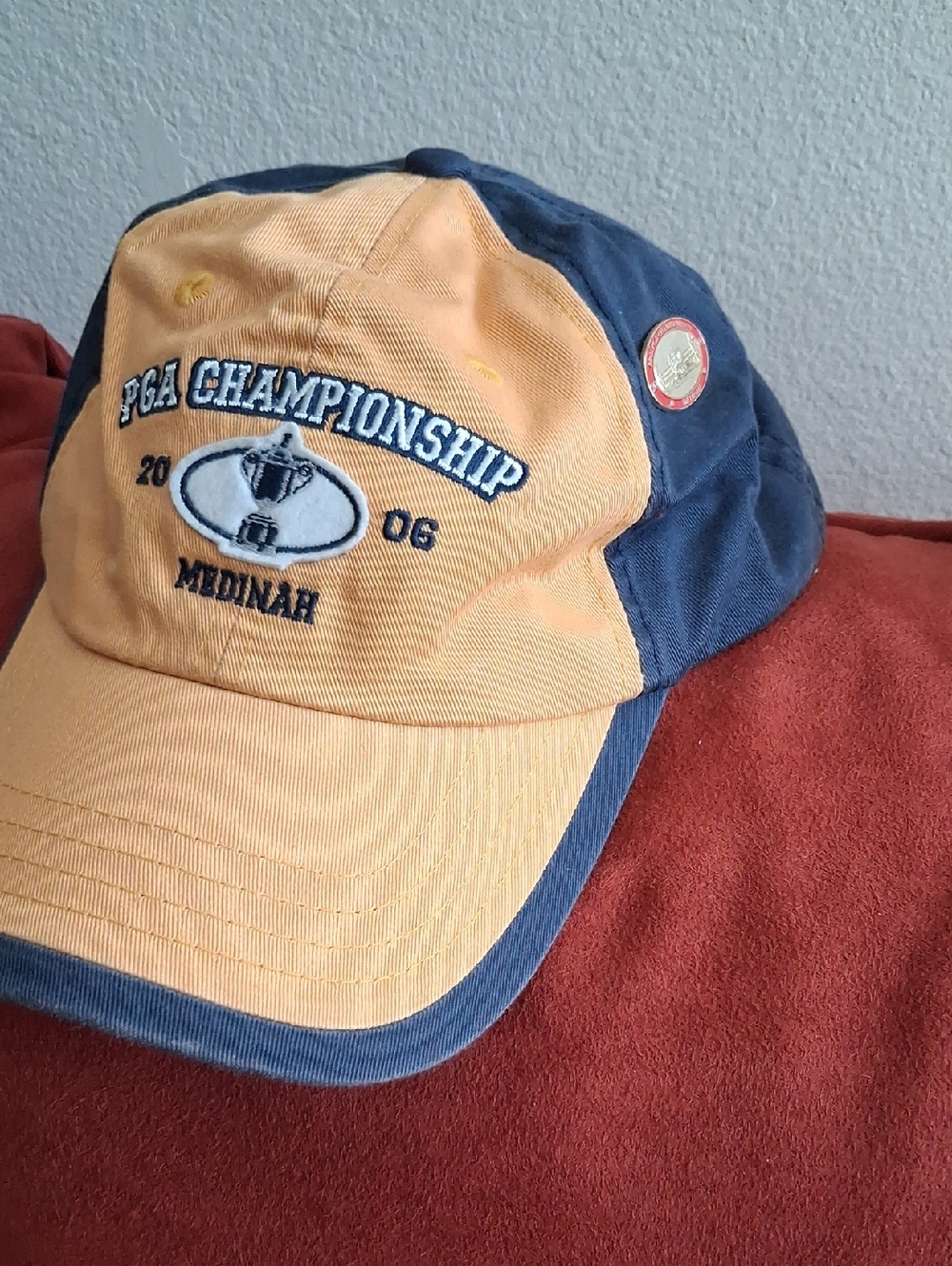 PGA Championship Medinah Two-Tone Yellow & Navy Baseball Cap